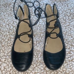 Girls lace-up ballet flats